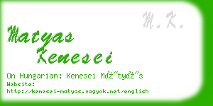 matyas kenesei business card